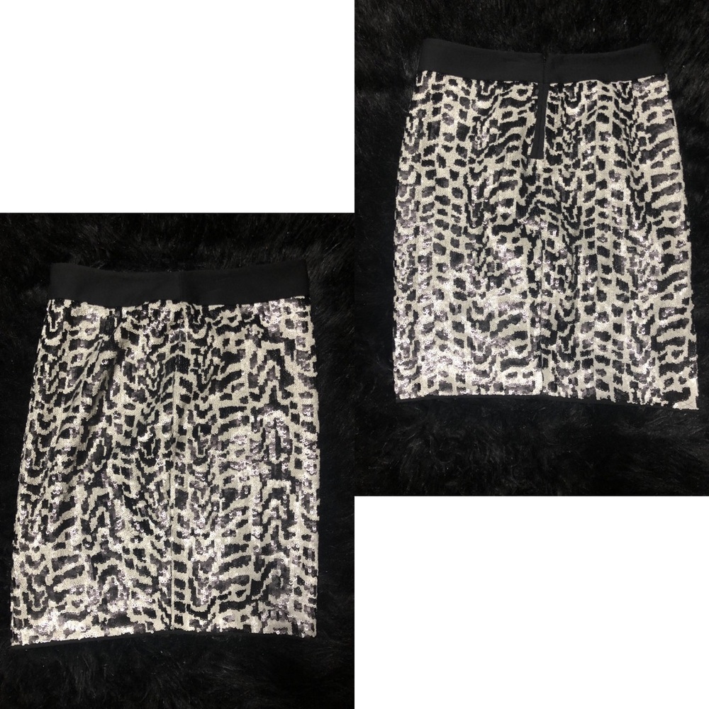 The Limited black & white sequins mini skirt